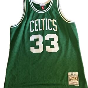 Mitchell & Ness Larry Bird Hardwood Classics Green & White Jersey Patch